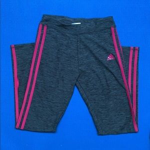 Girls Adidas Striped Leggings